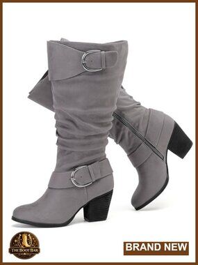 Extra Wide Calf Knee High Boots Memory Foam Insole Side Zipper